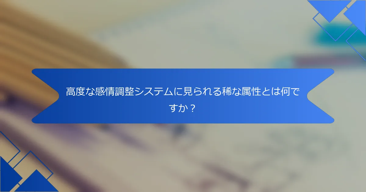 高度な感情調整システムに見られる稀な属性とは何ですか?