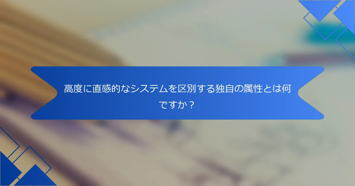 高度に直感的なシステムを区別する独自の属性とは何ですか?
